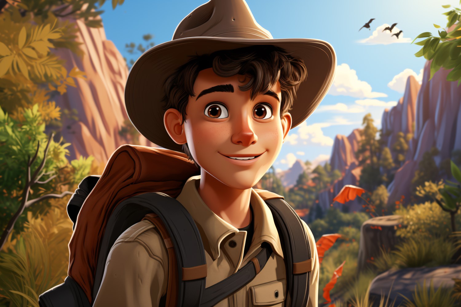 3D Character Child Boy Park_Ranger with relevant environment 4