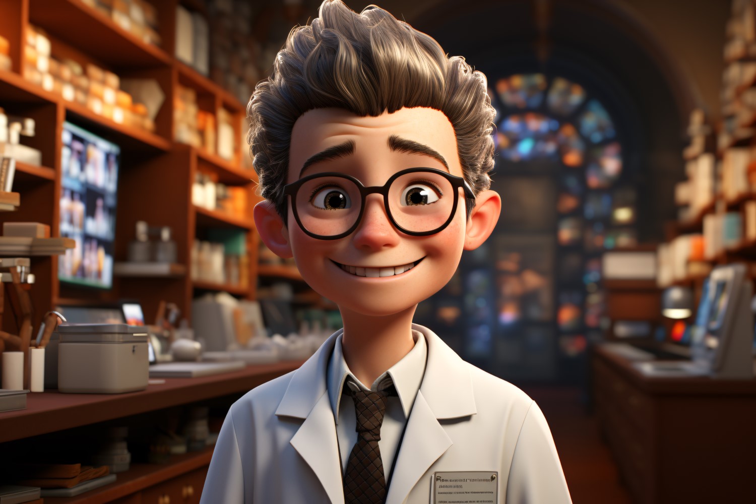 3D Character Child Boy Pharmacist with relevant environment 2