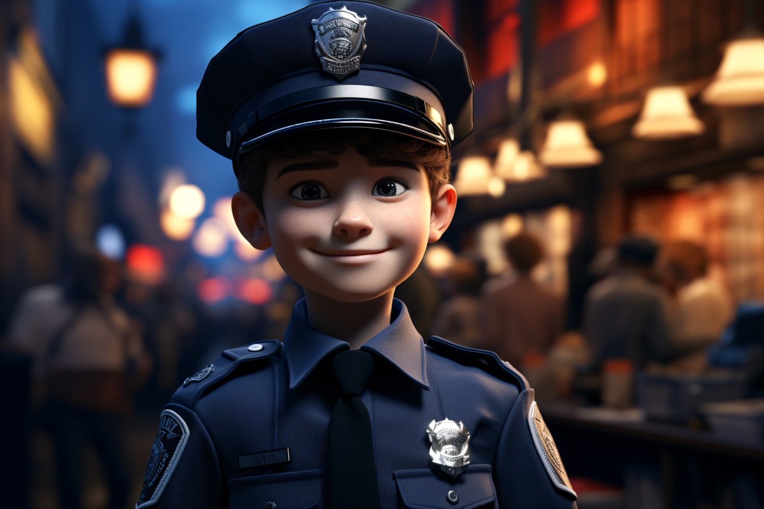 3D Character Boy Police_Officer with relevant environment 3