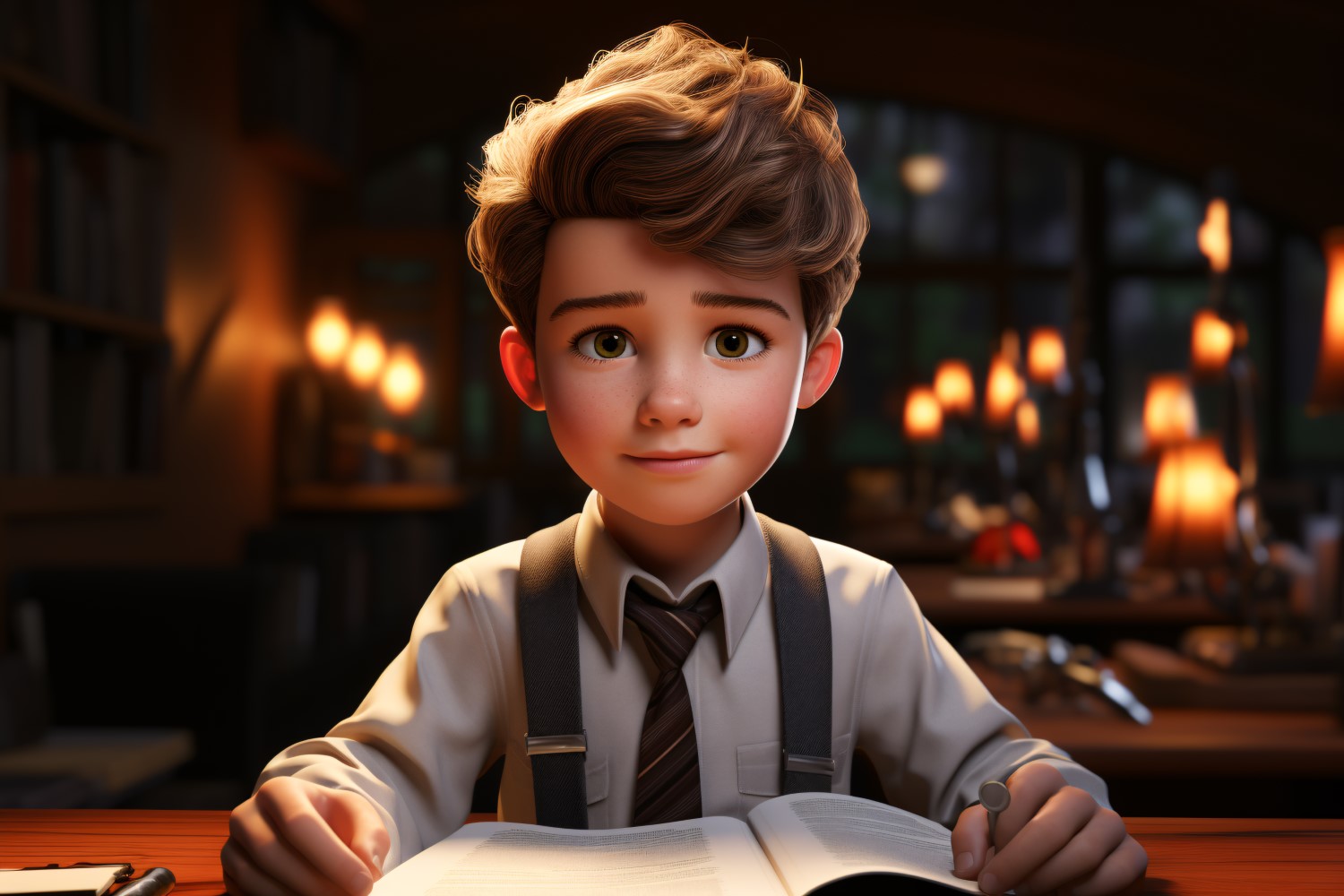 3D Character Boy psychologist with relevant environment 1