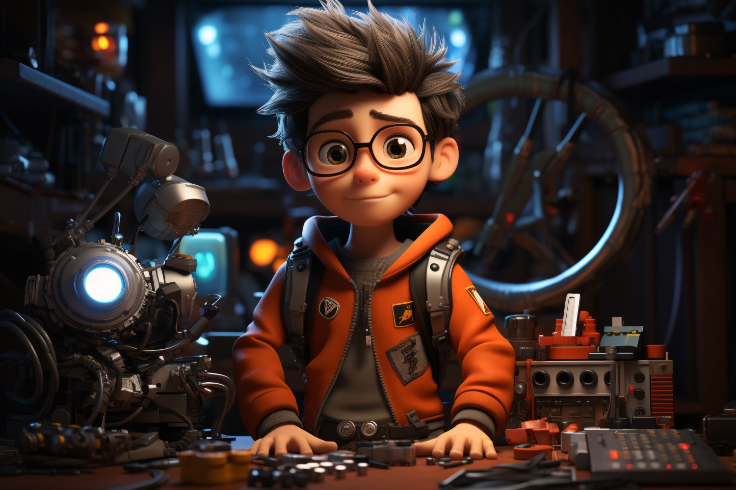 3D Character Boy Robotics_Engineer relevant environment 1