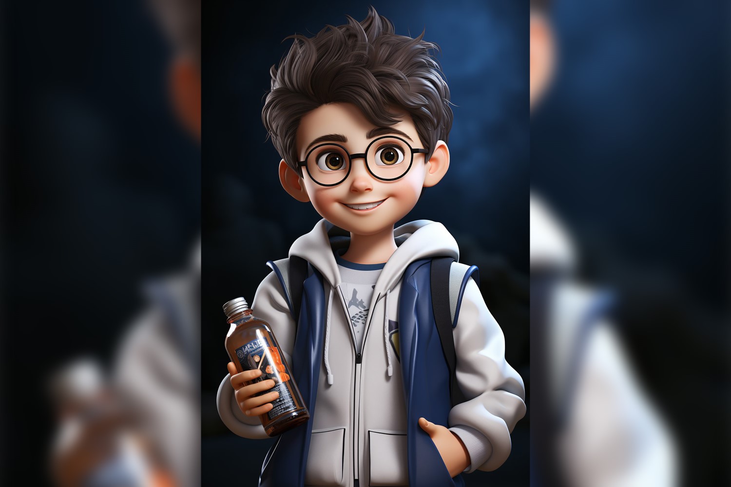 3D Character Child Boy scientist with relevant environment 8