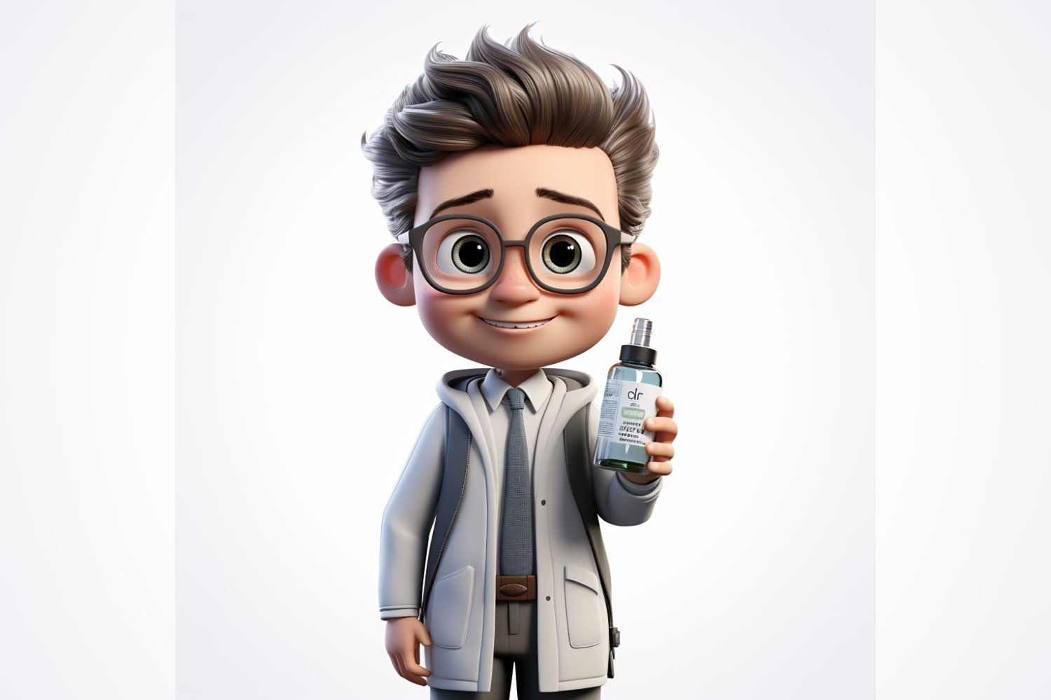 3D Character Child Boy scientist with relevant environment 9