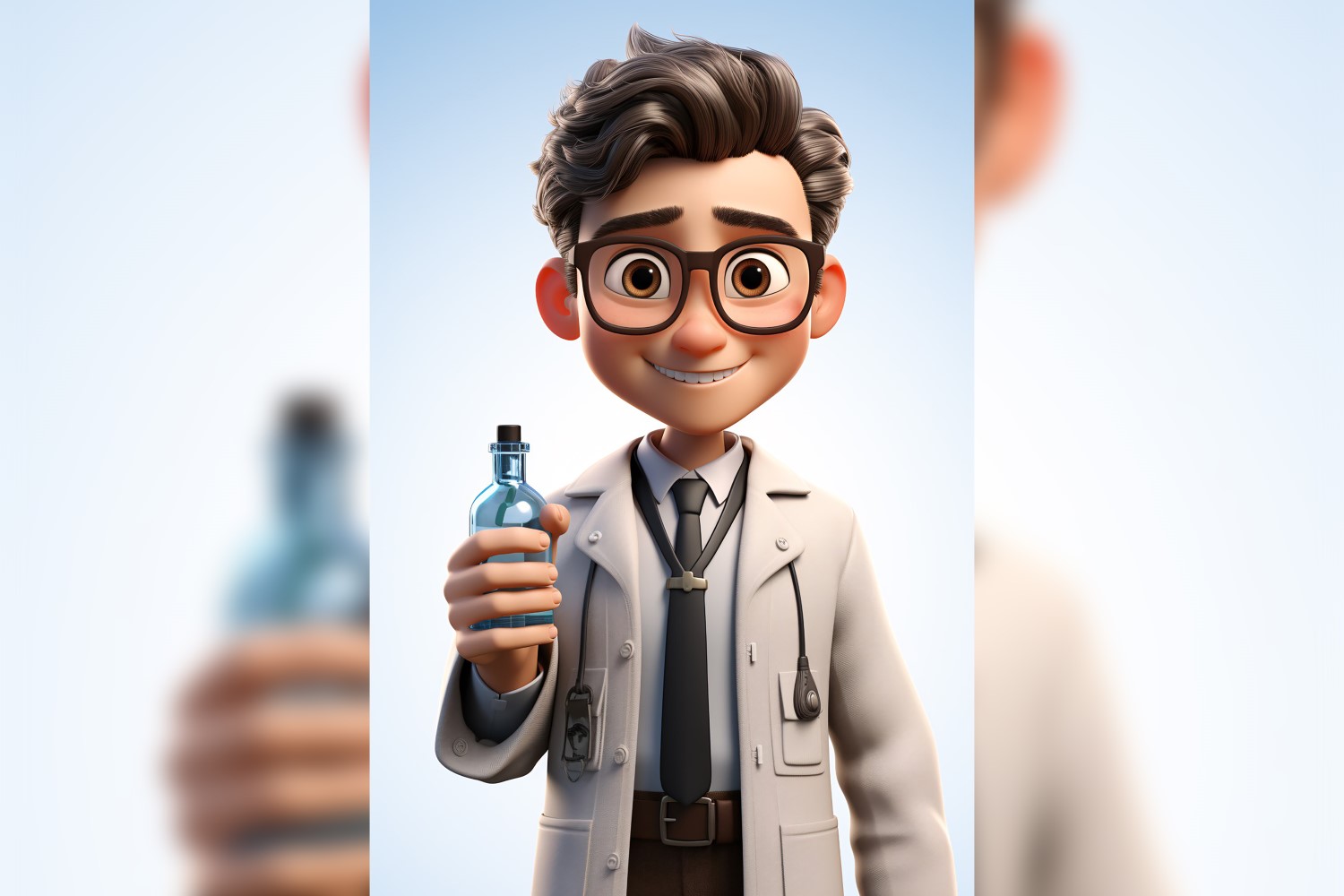 3D Character Child Boy scientist with relevant environment 13