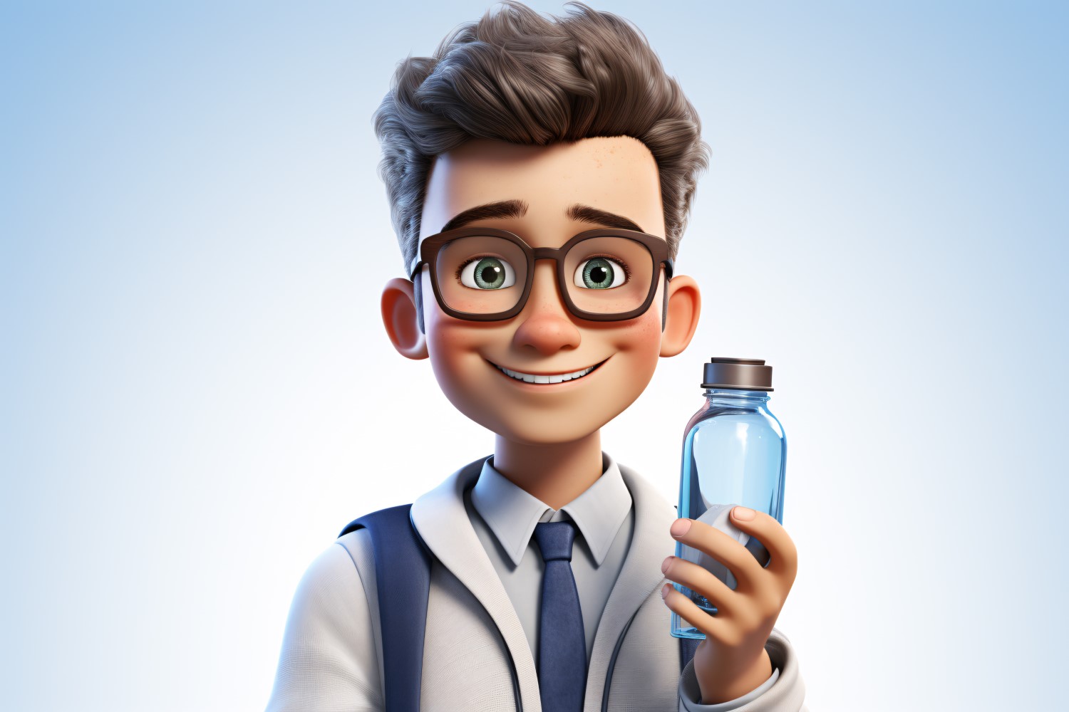 3D Character Child Boy scientist with relevant environment 14