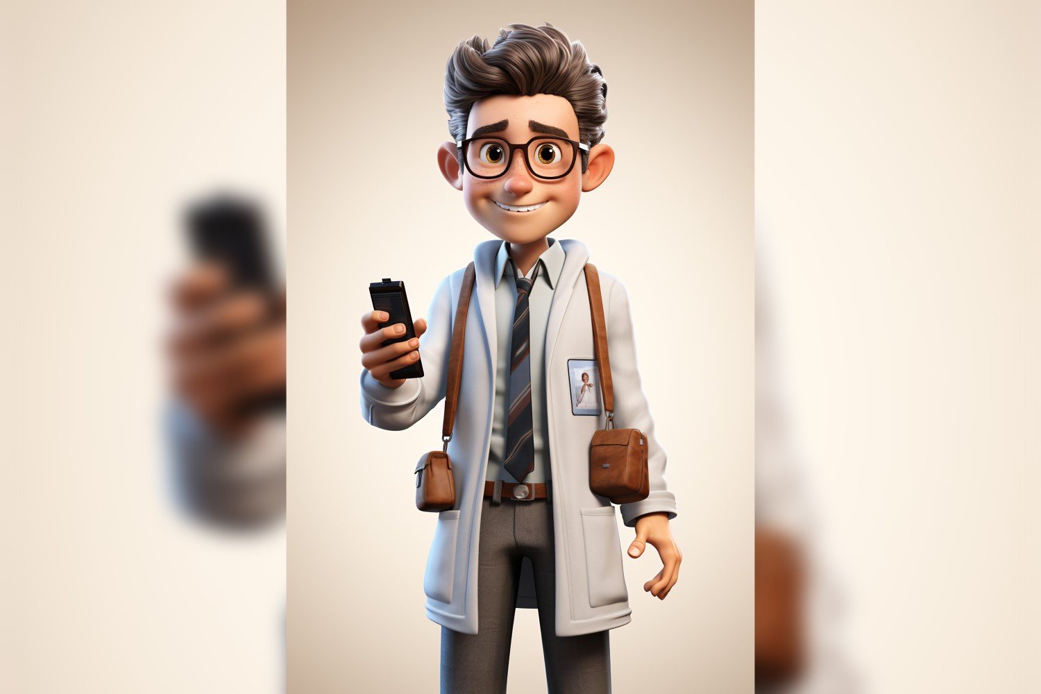 3D Character Child Boy scientist with relevant environment 19