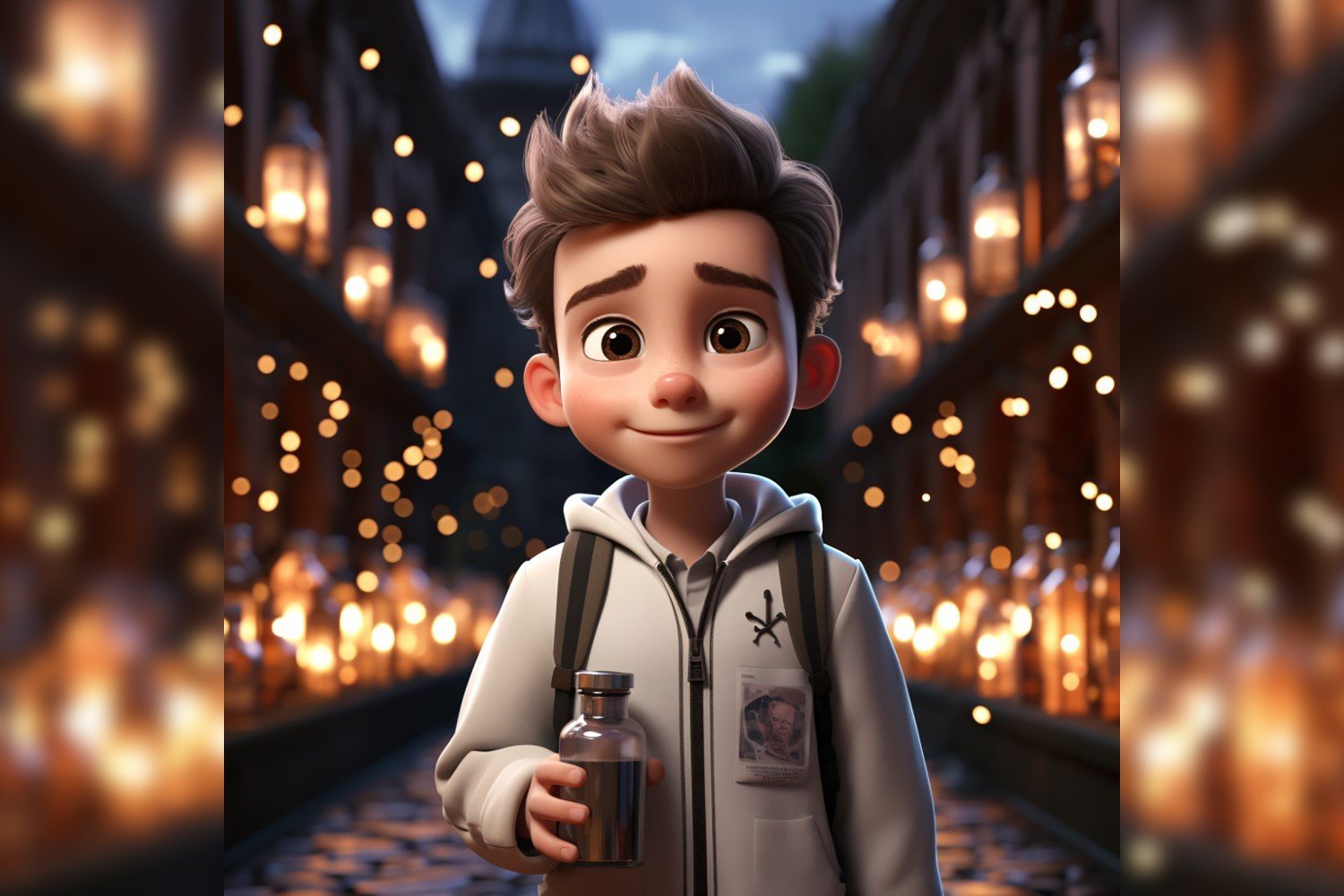 3D Character Child Boy scientist with relevant environment 27