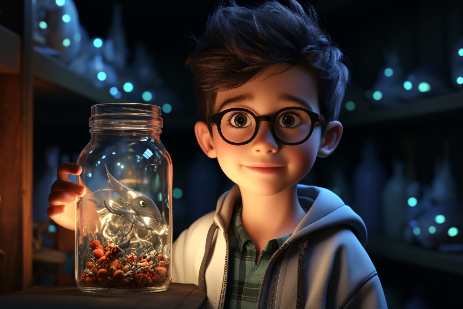 3D Character Child Boy scientist with relevant environment 31