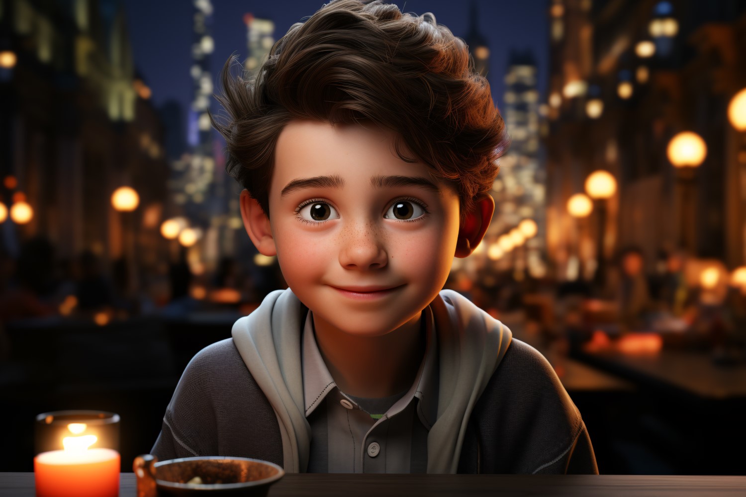 3D Character Child Boy Translator with relevant environment 3