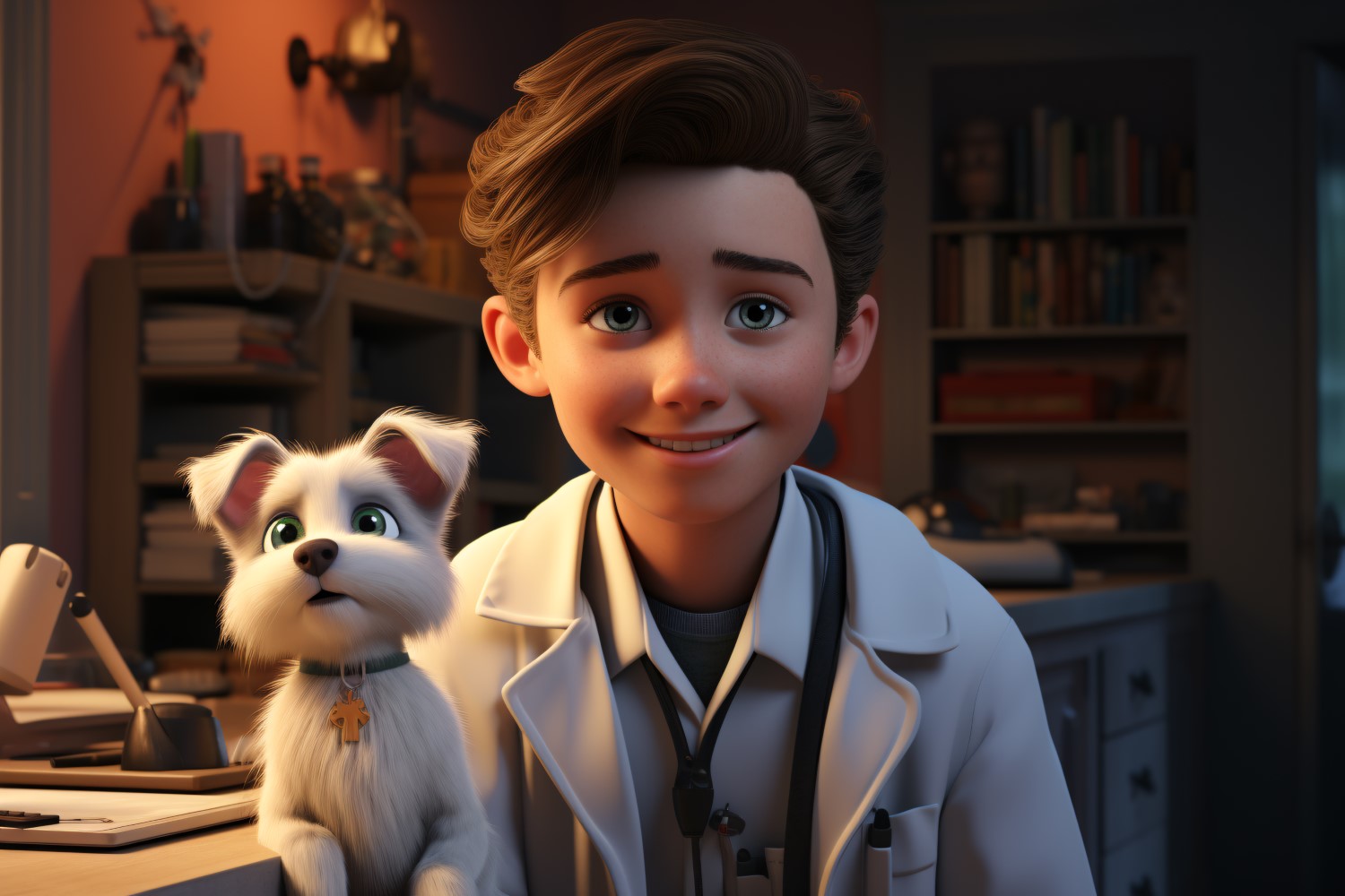 3D Character Boy Veterinarian with relevant environment 2