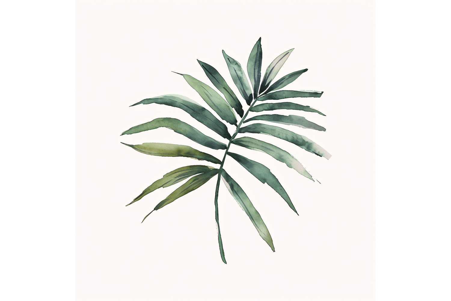 Palm Leaves Watercolour Style Painting 4