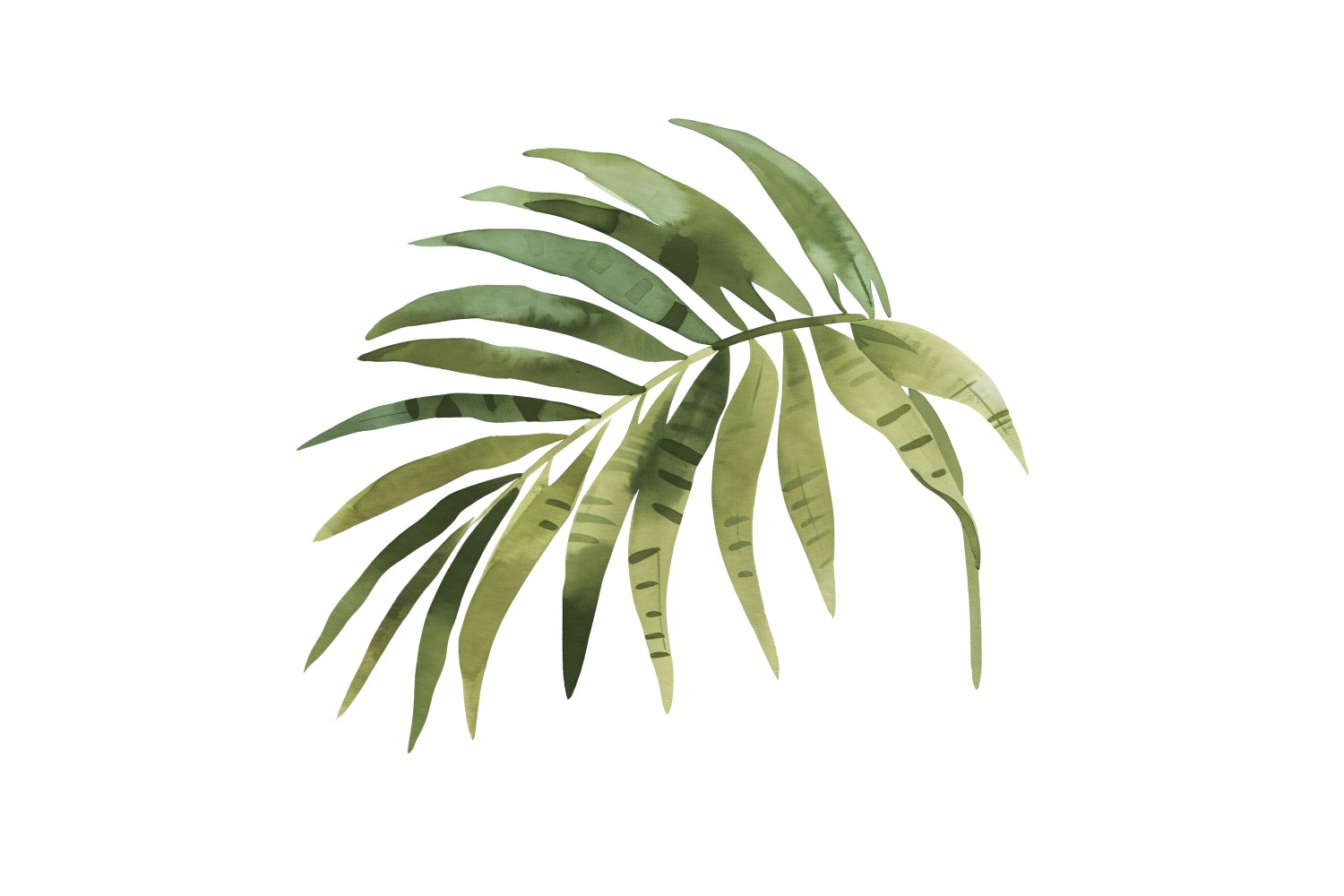 Palm Leaves Watercolour Style Painting