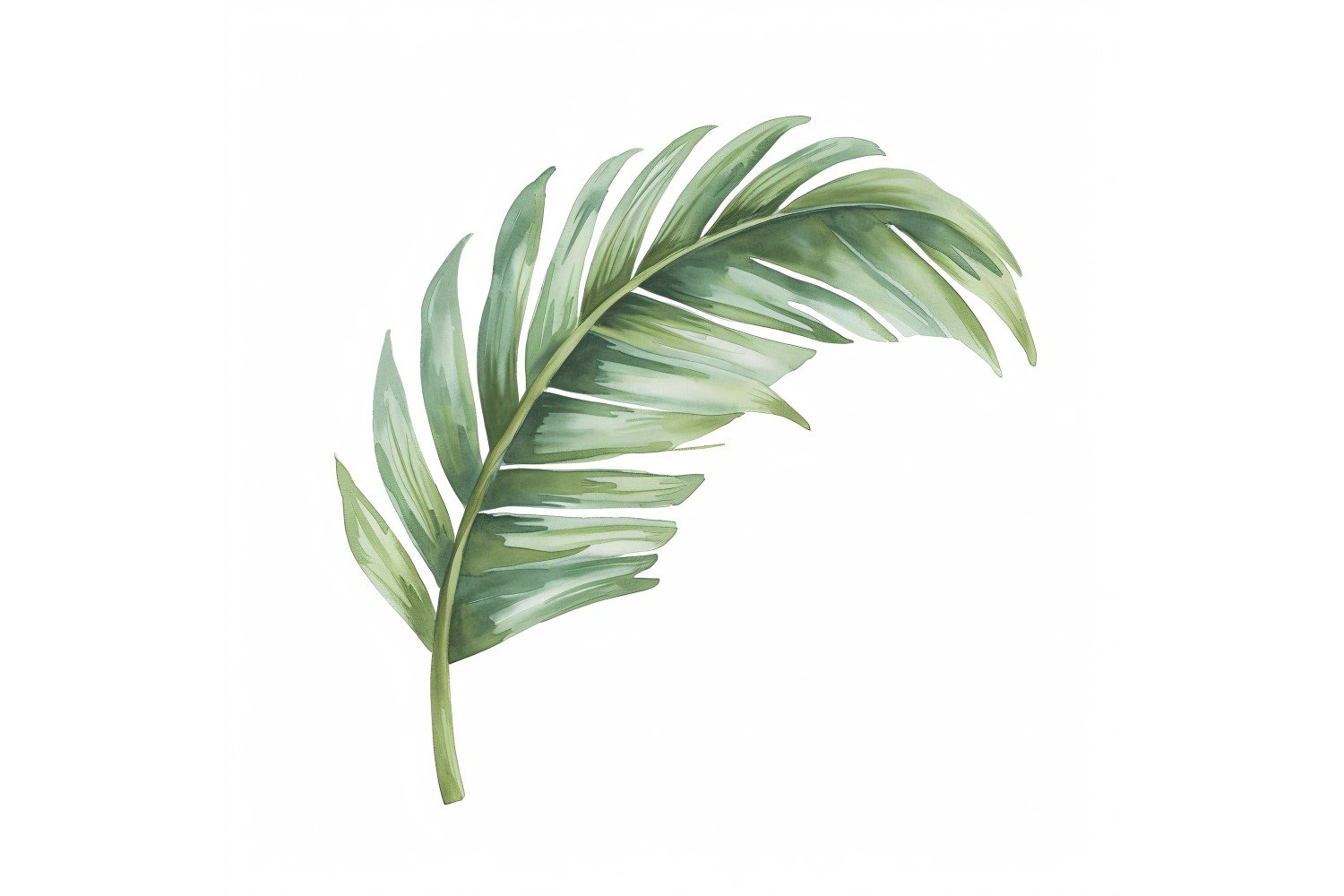 Palm Leaves Watercolour Style Painting 6