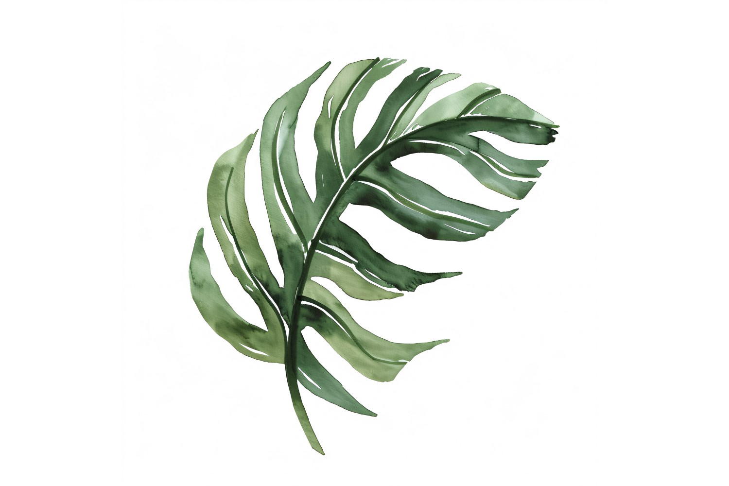 Palm Leaves Watercolour Style Painting 8