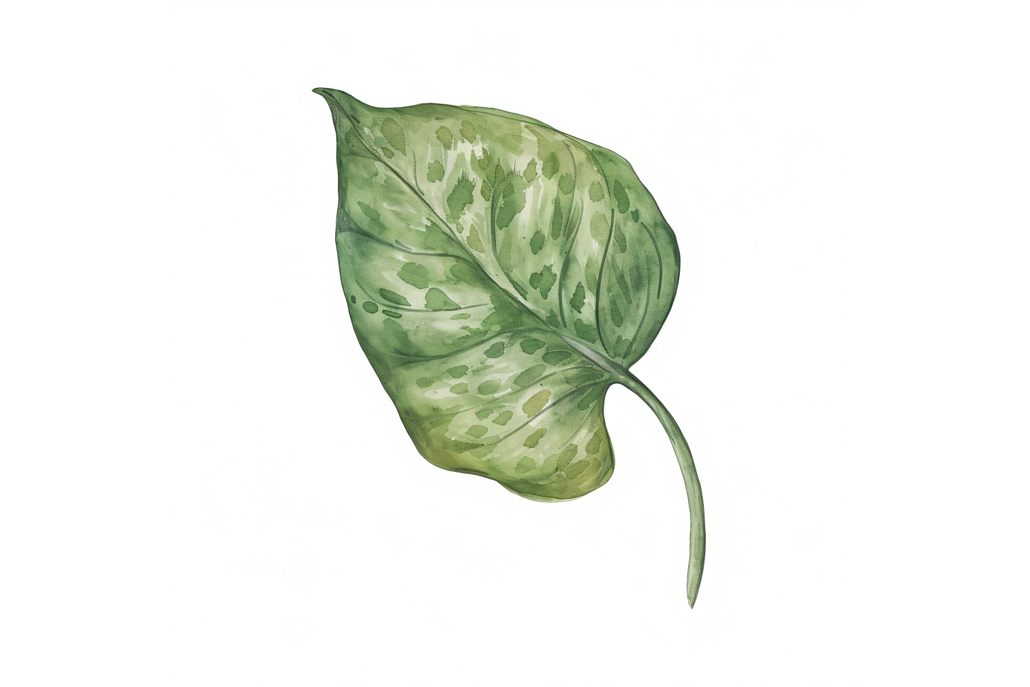 Pothos Leaves Watercolour Style Painting 3