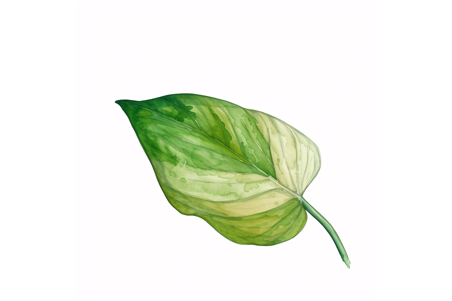 Pothos Leaves Watercolour Style Painting