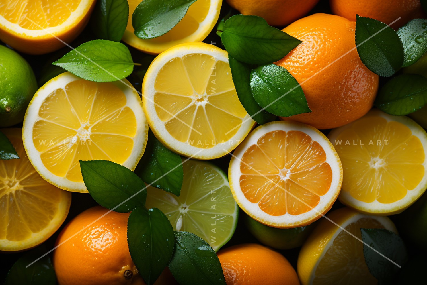 Citrus Fruits Background flat lay on Dark Green Background 15