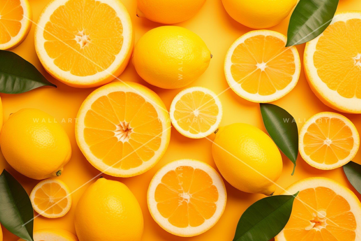 Citrus Fruits Background flat lay on yellow Background 2