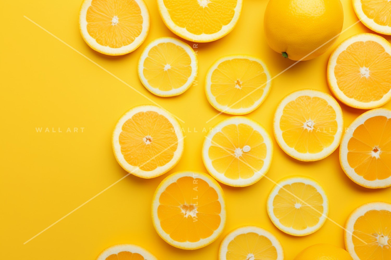 Citrus Fruits Background flat lay on yellow Background 22