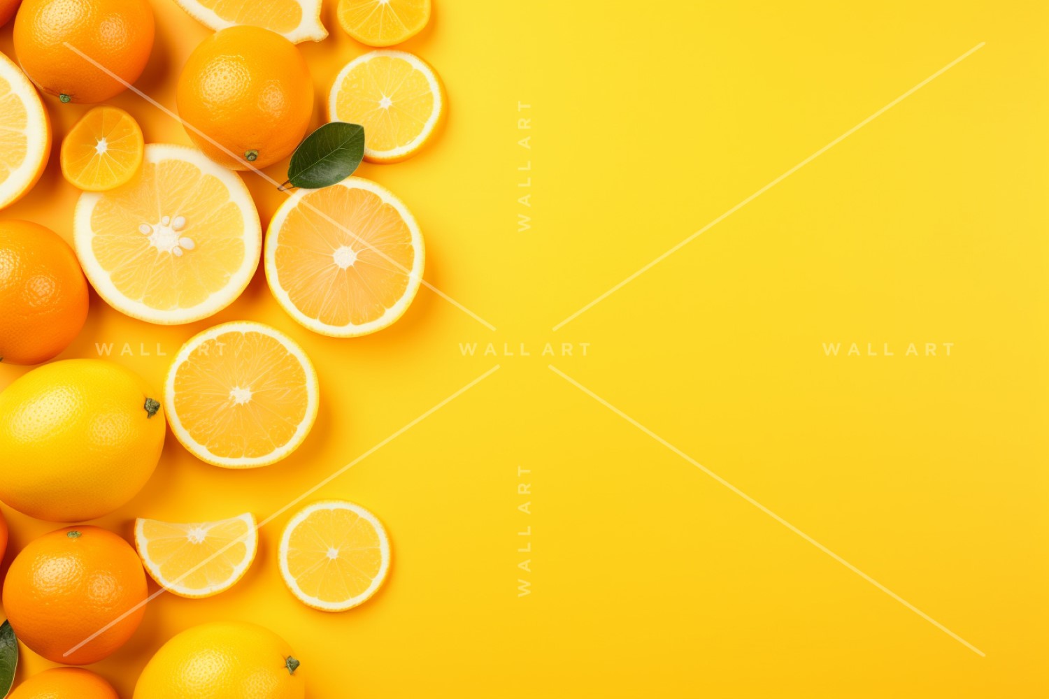 Citrus Fruits Background flat lay on yellow Background 28