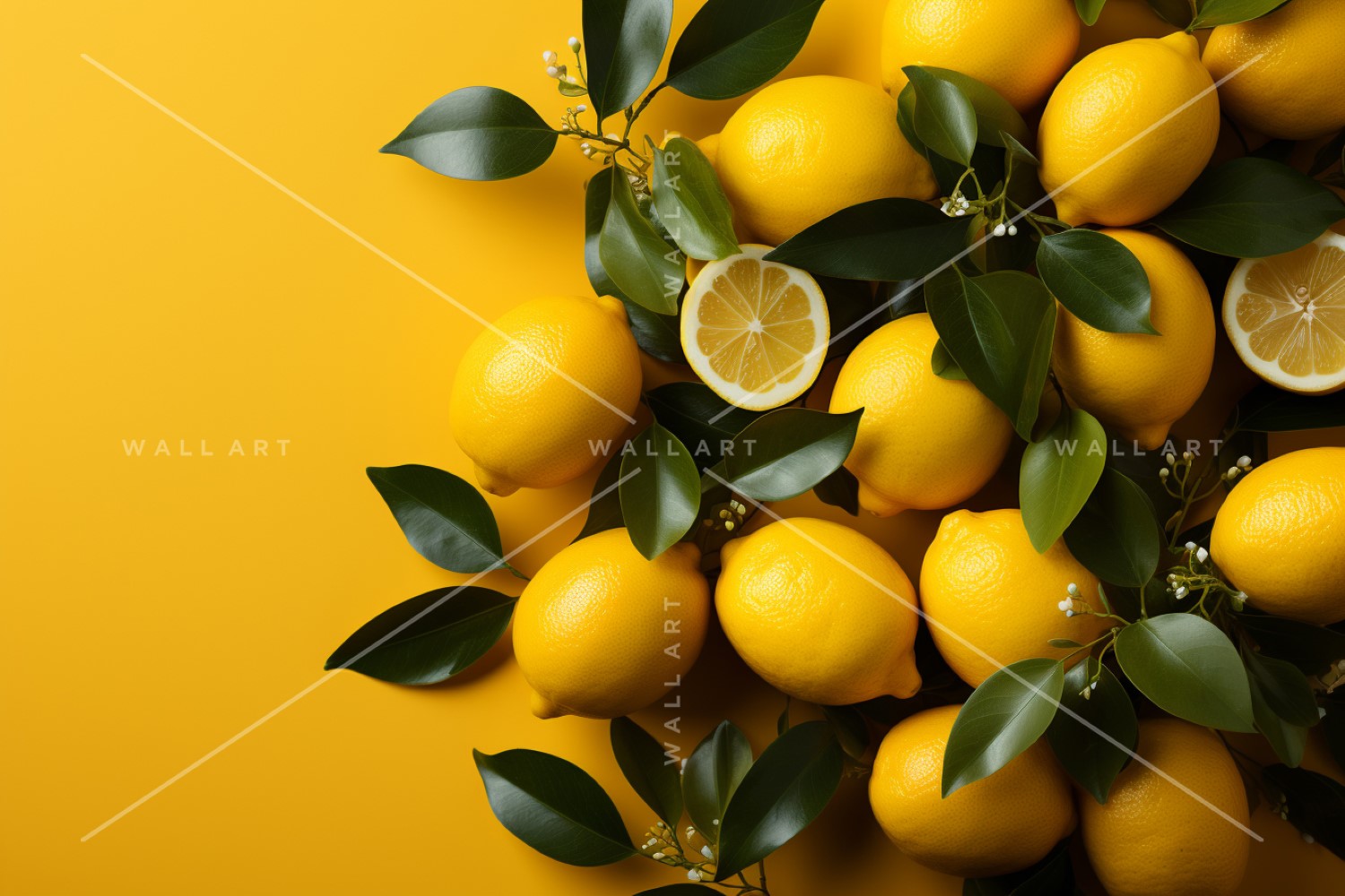 Citrus Fruits Background flat lay on yellow Background 30