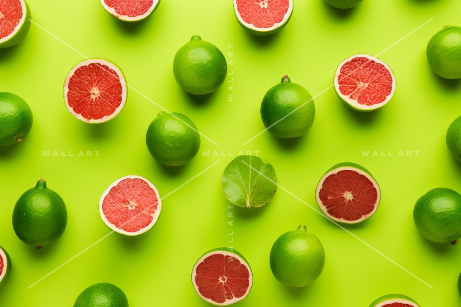 Citrus Fruits Background flat lay on Green Background 39