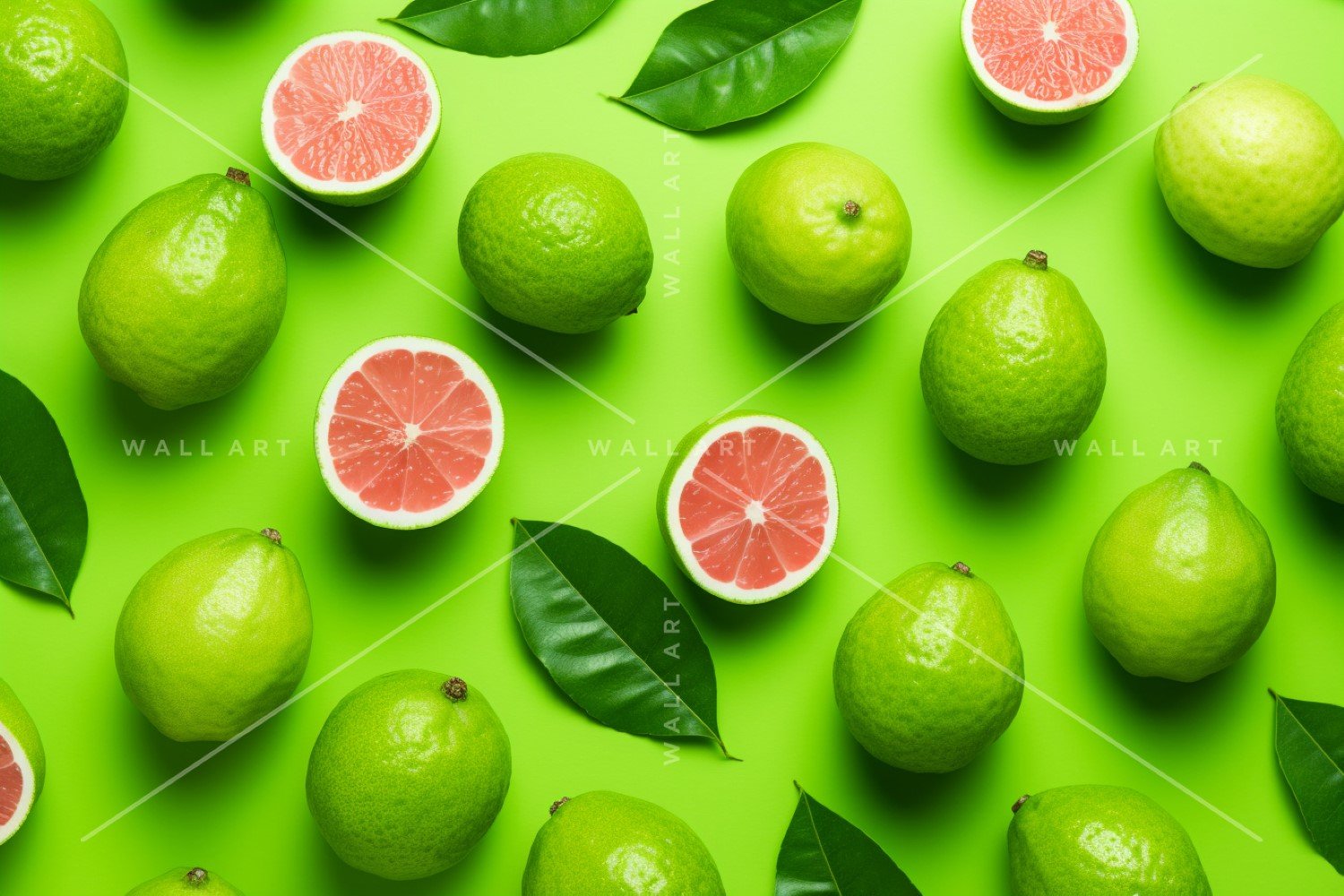 Citrus Fruits Background flat lay on Green Background 40