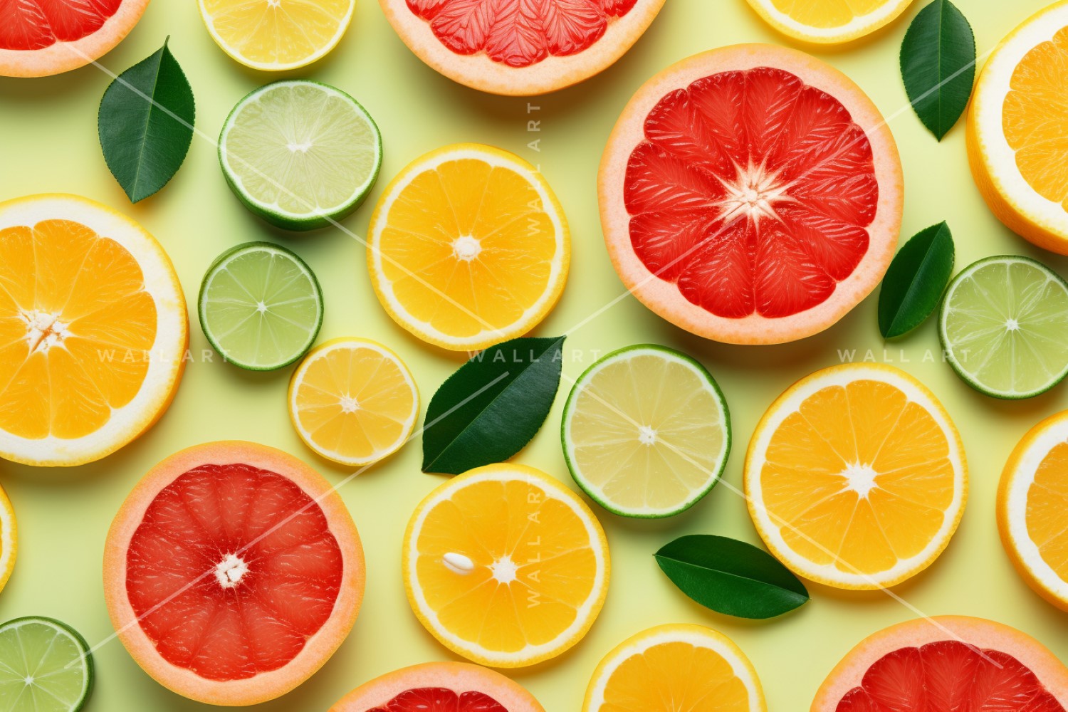 Citrus Fruits Background flat lay on green Background 53