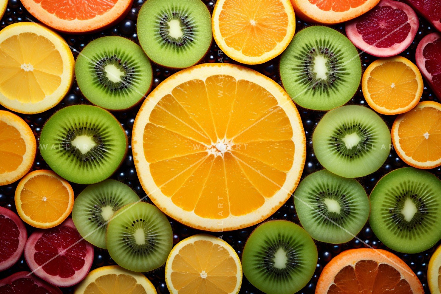 Citrus Fruits Background flat lay on green Background 58