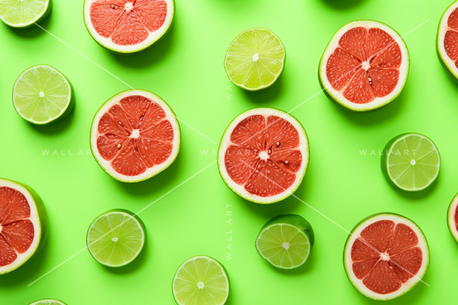 Citrus Fruits Background flat lay on green Background 67