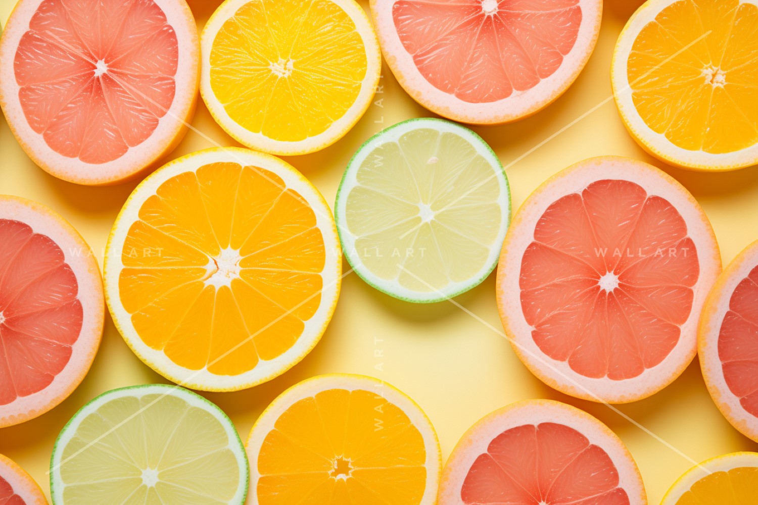 Citrus Fruits Background flat lay on yellow BackgroundCitrus 77