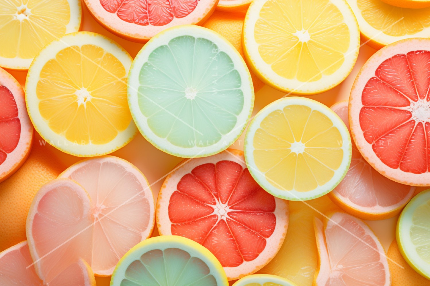 Citrus Fruits Background flat lay on yellow BackgroundCitrus 78