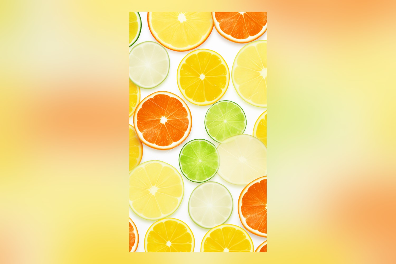 Citrus Fruits Background flat lay on white Background 86