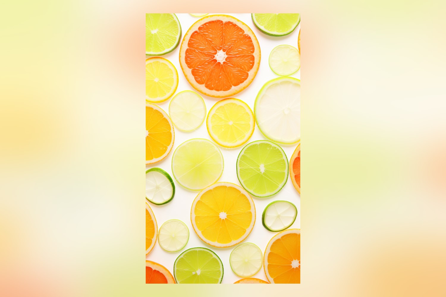 Citrus Fruits Background flat lay on white Background 88