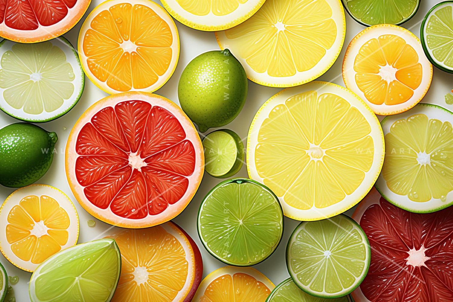 Citrus Fruits Background flat lay on white Background 92