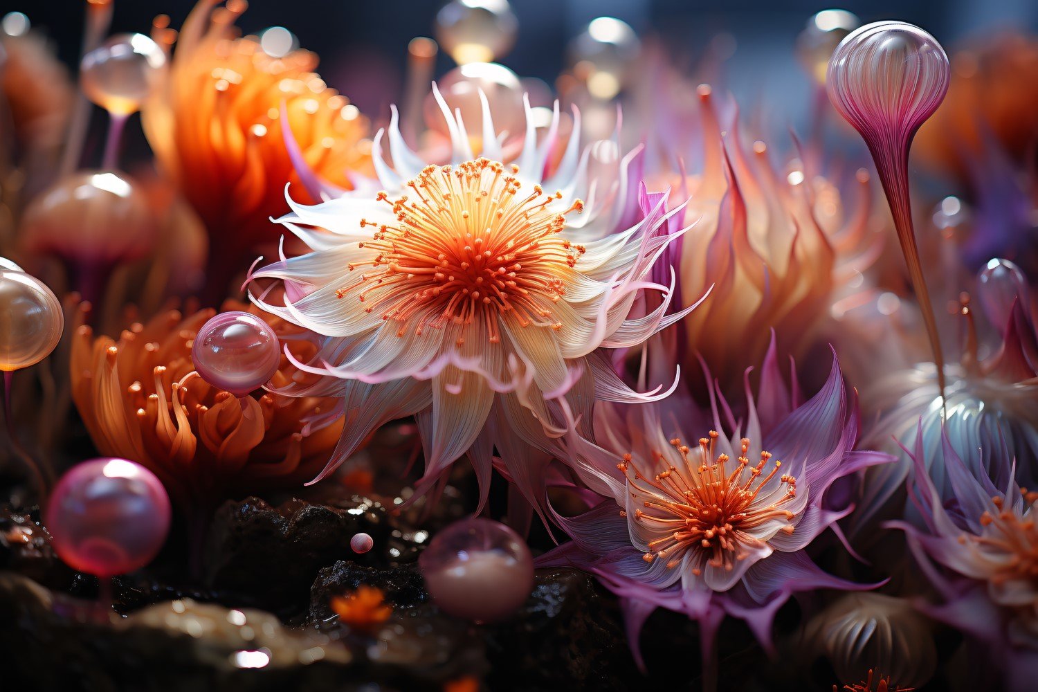 Colourful underwater plant Sea Anemone Scene 25