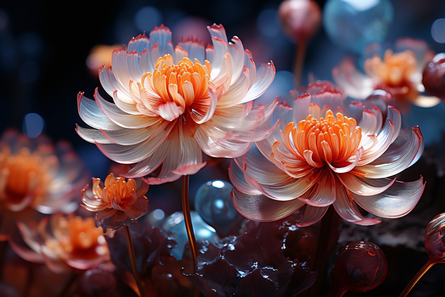 Underwater crystal flowers plant Wallpaper 29