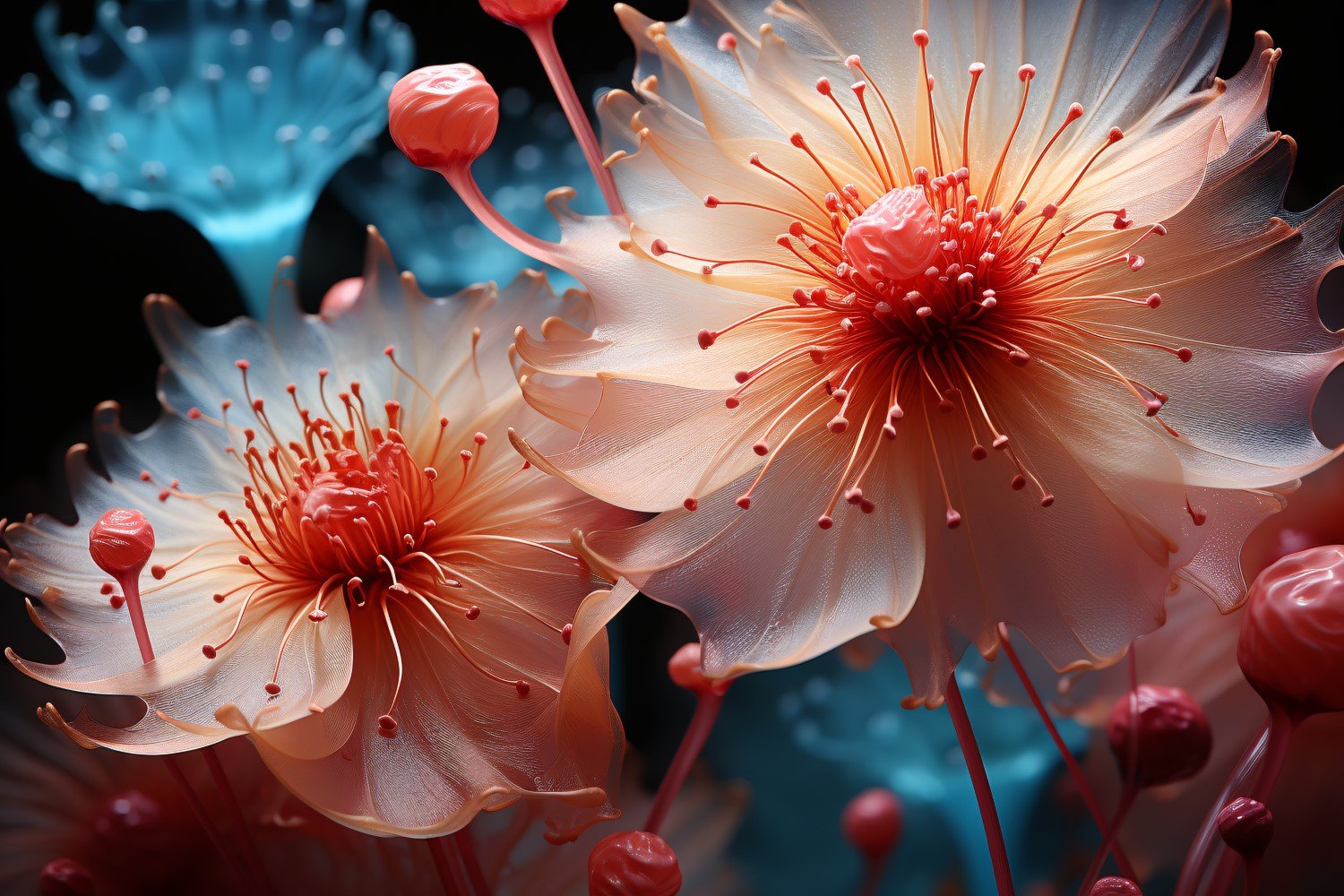 Underwater crystal flowers plant Wallpaper 47