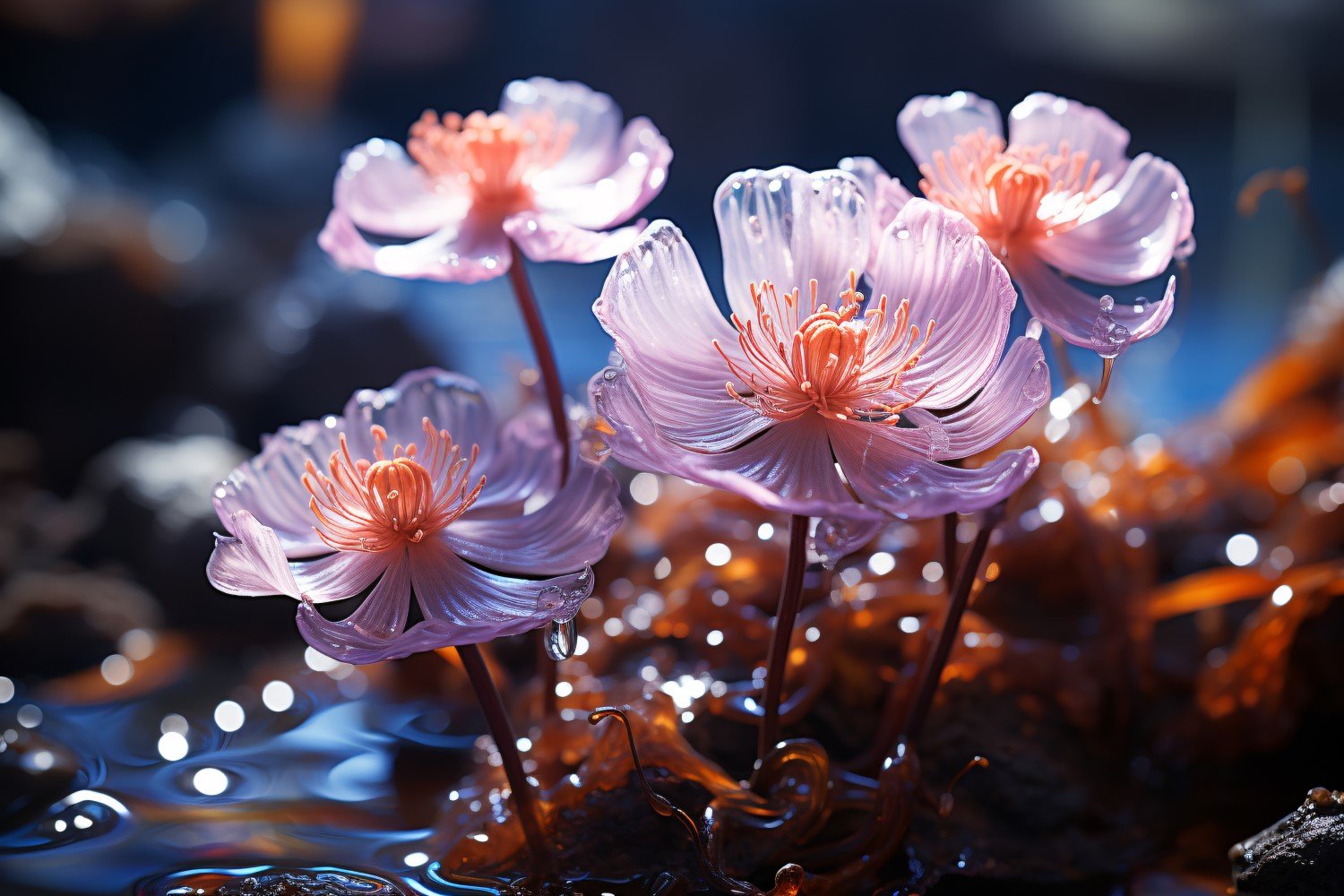 Sea Anemone Glowing Underwater Scene 18