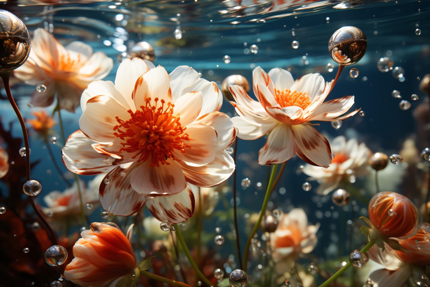 Underwater crystal flowers plant Wallpaper 23