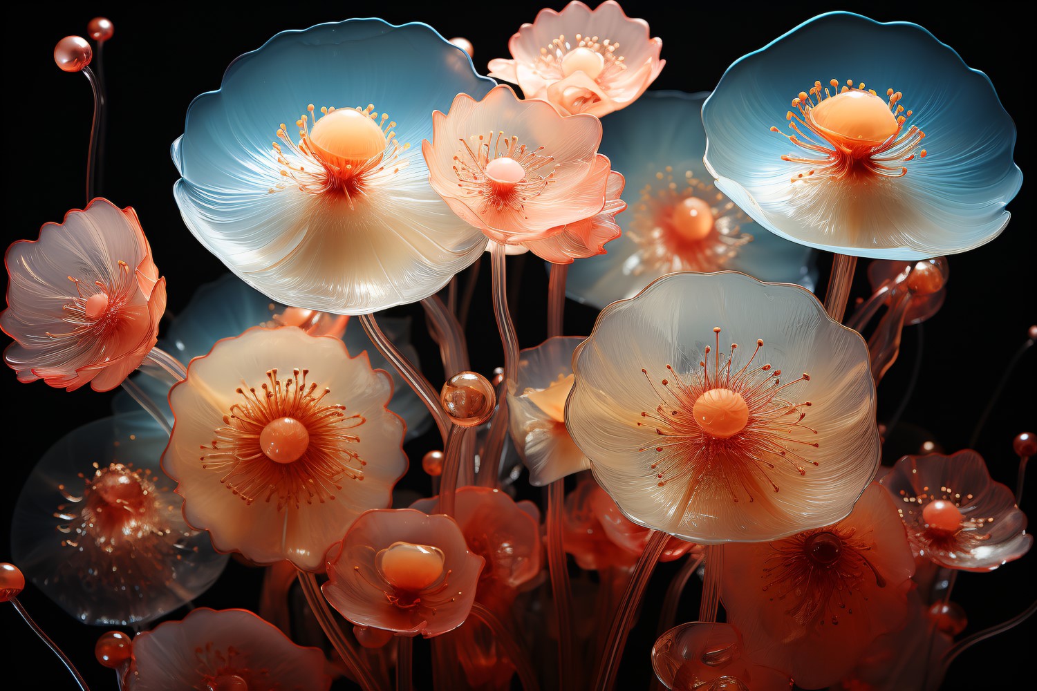 Sea Anemone Glowing Underwater Scene 48