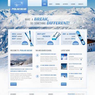 Bear Ski Responsive Website Templates 41939