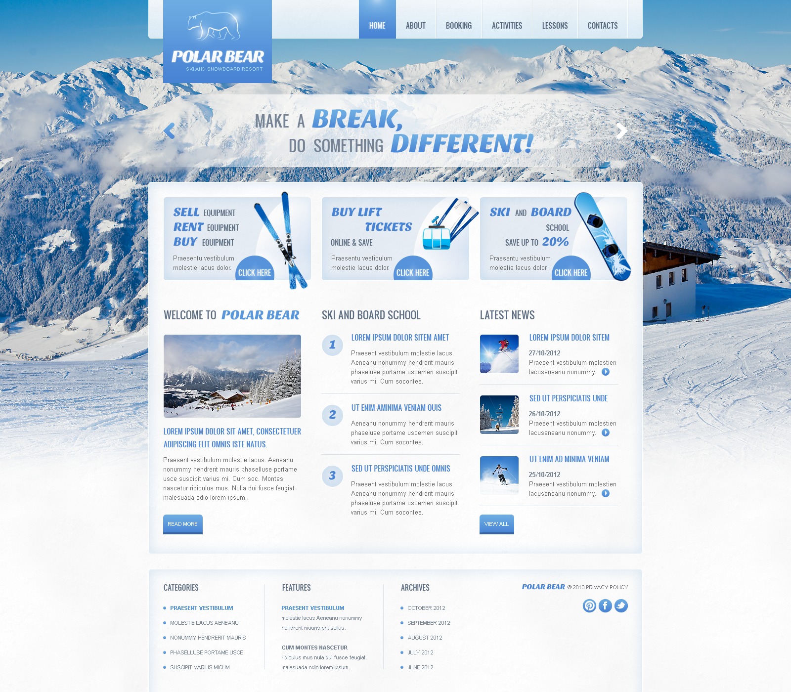 Skiing Website Template