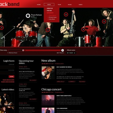 Band Music Responsive Website Templates 41992