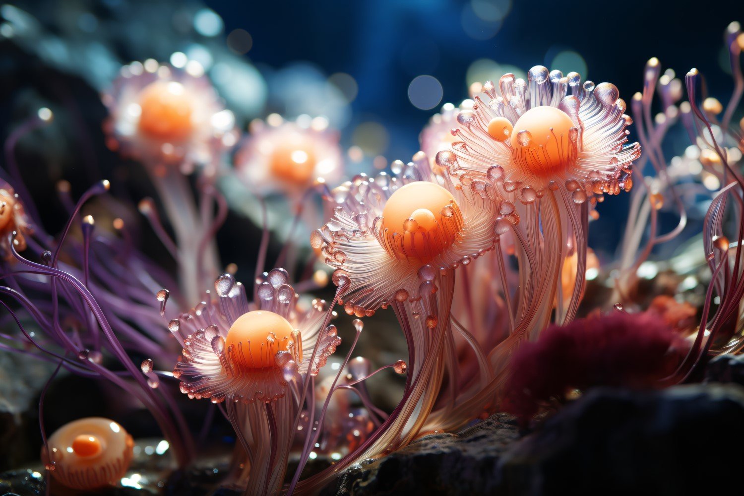 Sea Anemone Glowing Underwater Scene 27