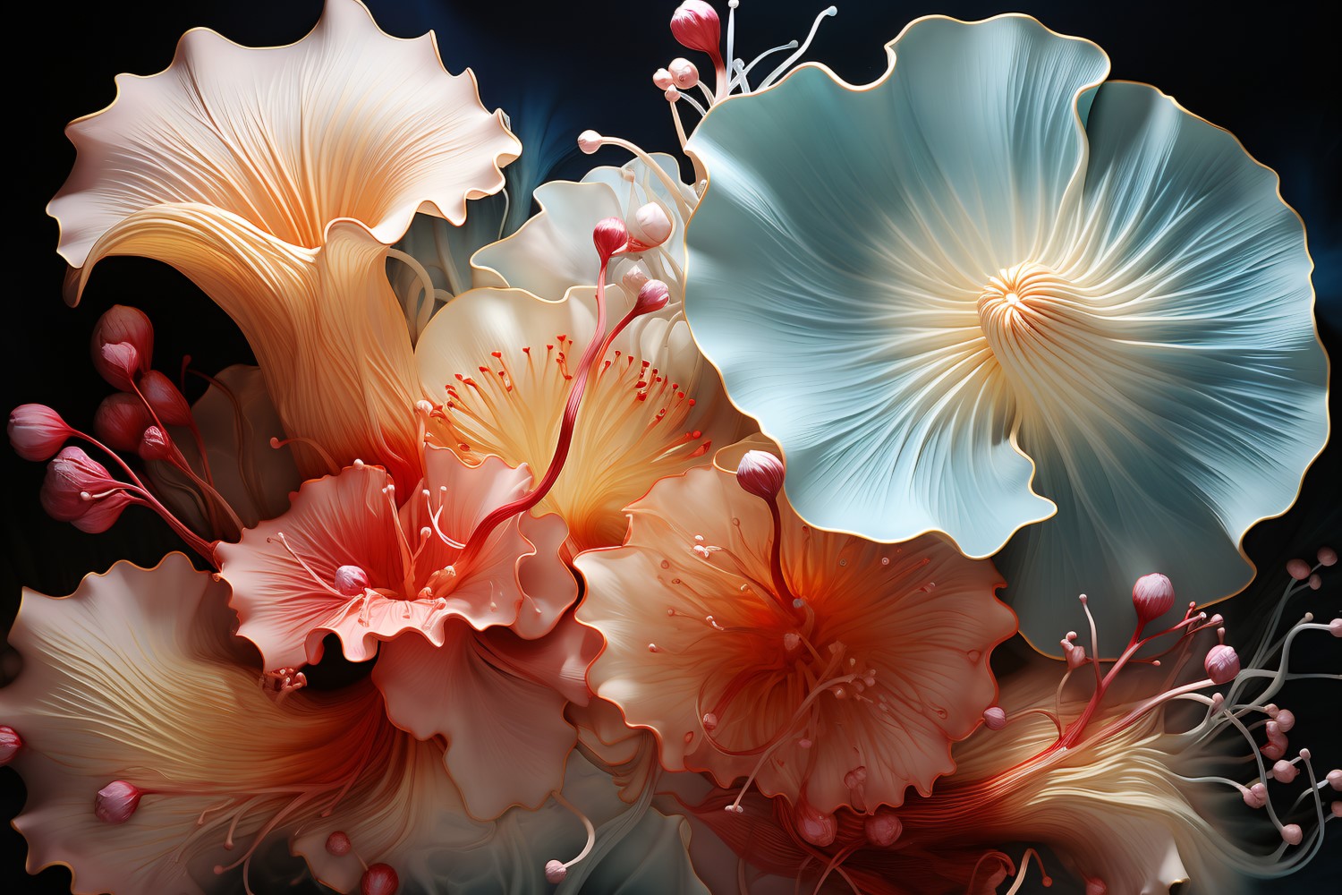 Sea Anemone Glowing Underwater Scene 51