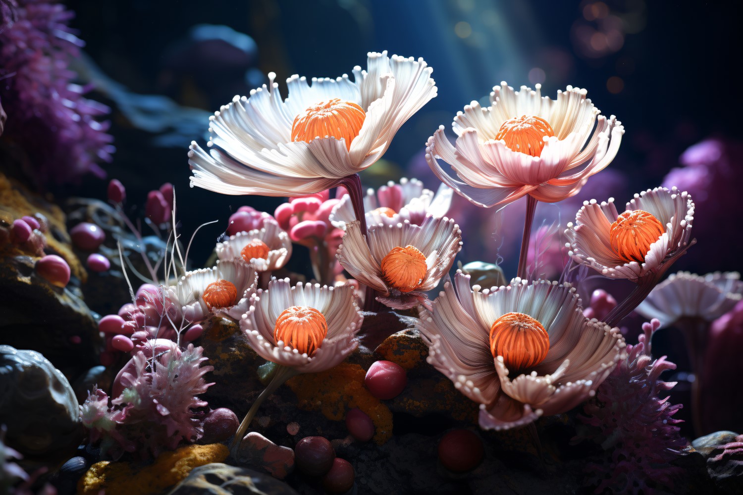 Colourful underwater plant Sea Anemone Scene 34