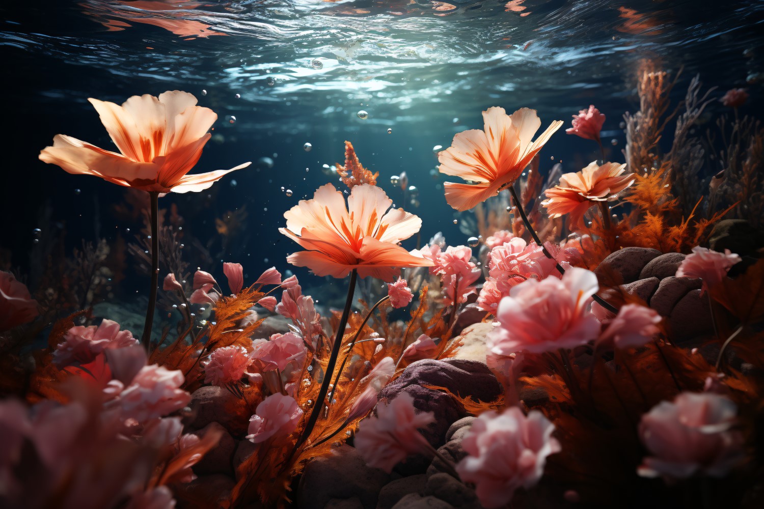 Underwater crystal flowers plant Wallpaper 41