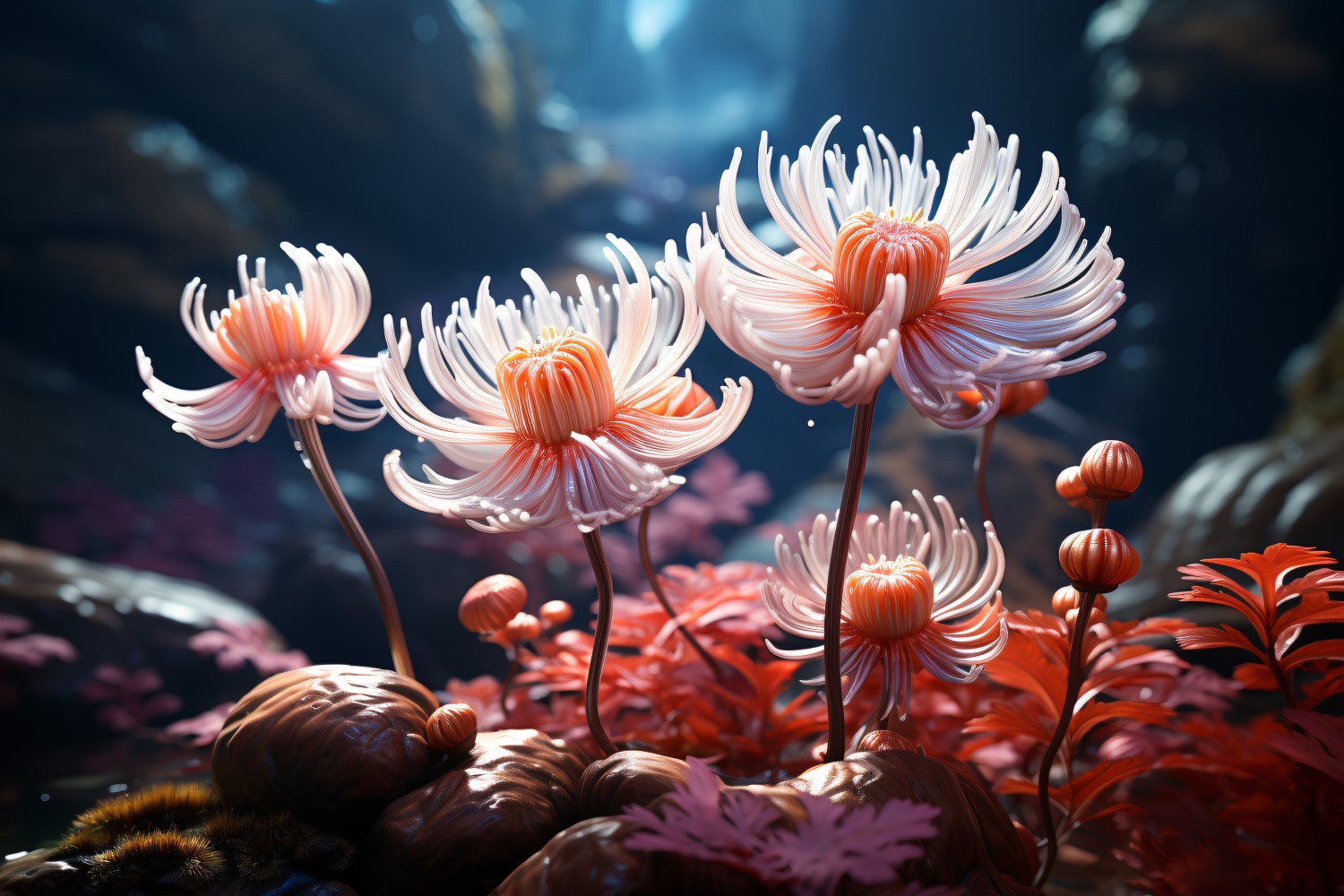 Colourful underwater plant Sea Anemone Scene 74