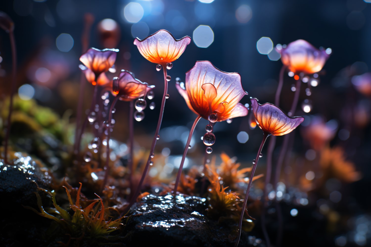 Sea Anemone Glowing Underwater Scene 73